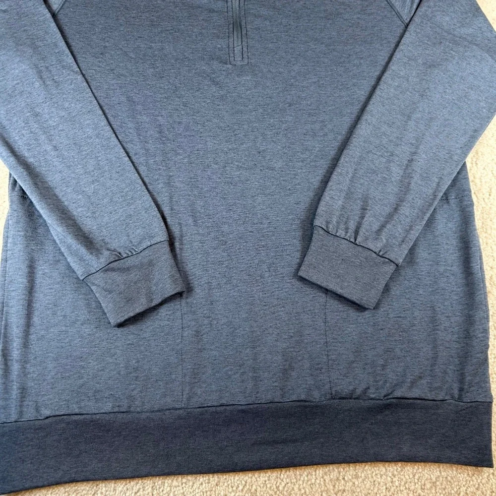 TravisMathew Men's Quarter Zip Pullover Navy Blue Heather‎ Sage View Logo Size M